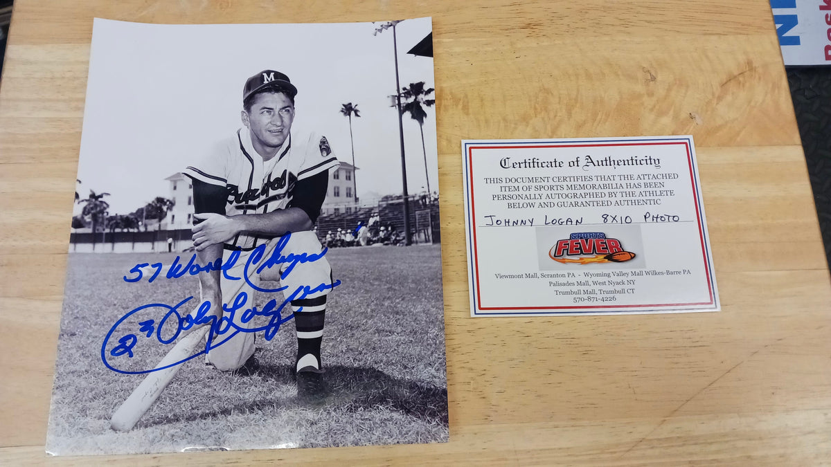 Johnny Logan Milwaukee / Boston Braves Autographed 8x10 product image 1