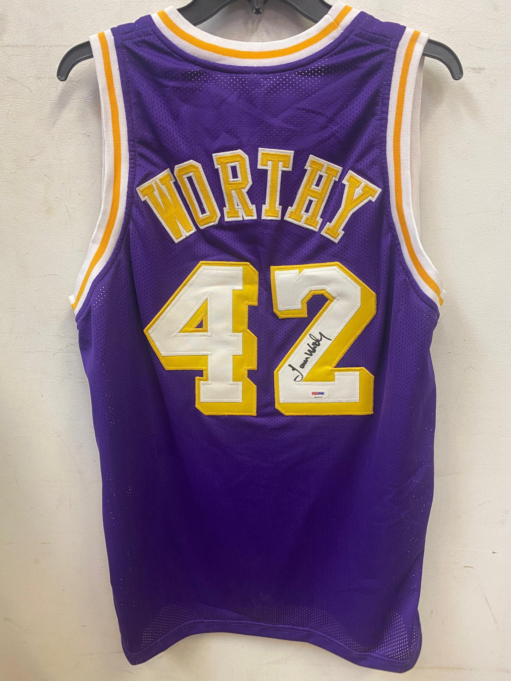 James Worthy Los Angeles Lakers autographed jersey PSA COA product image 1