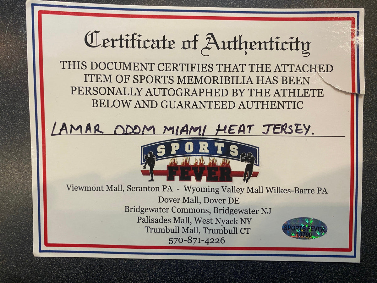 Lamar Odom Miami Heat autographed jersey COA product image 4