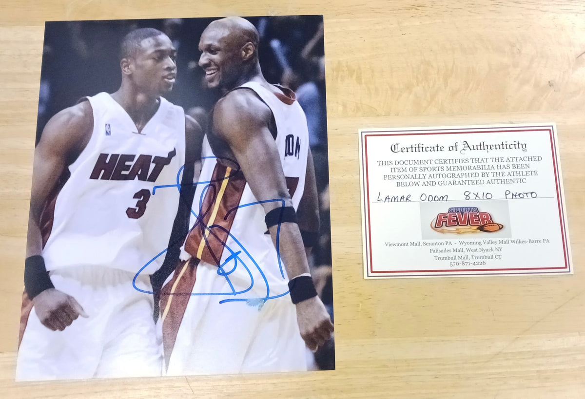 Lamar Odom Miami Heat Autographed 8x10 photo with COA product image 1