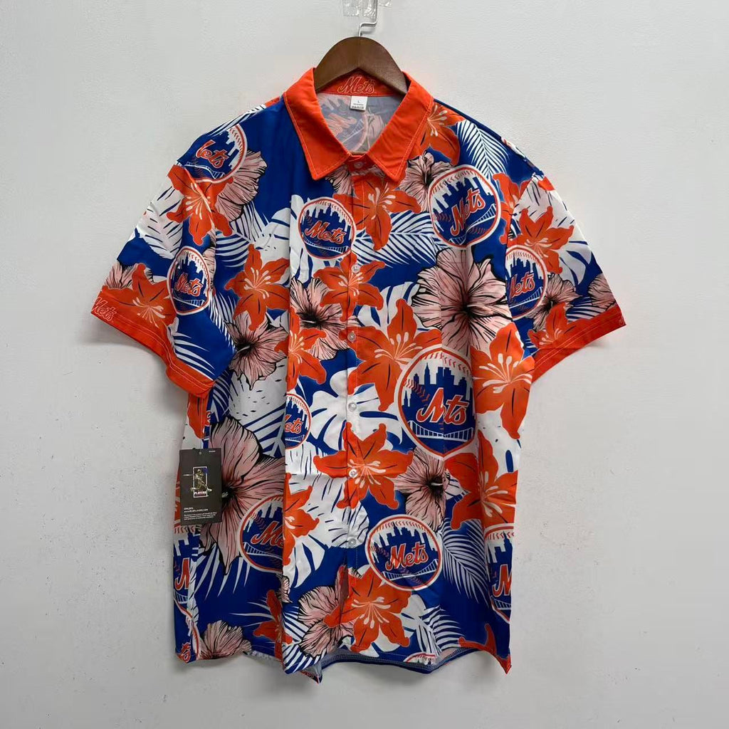 New York Mets Official MLB Floral Palm Hawaiian shirt product image 1