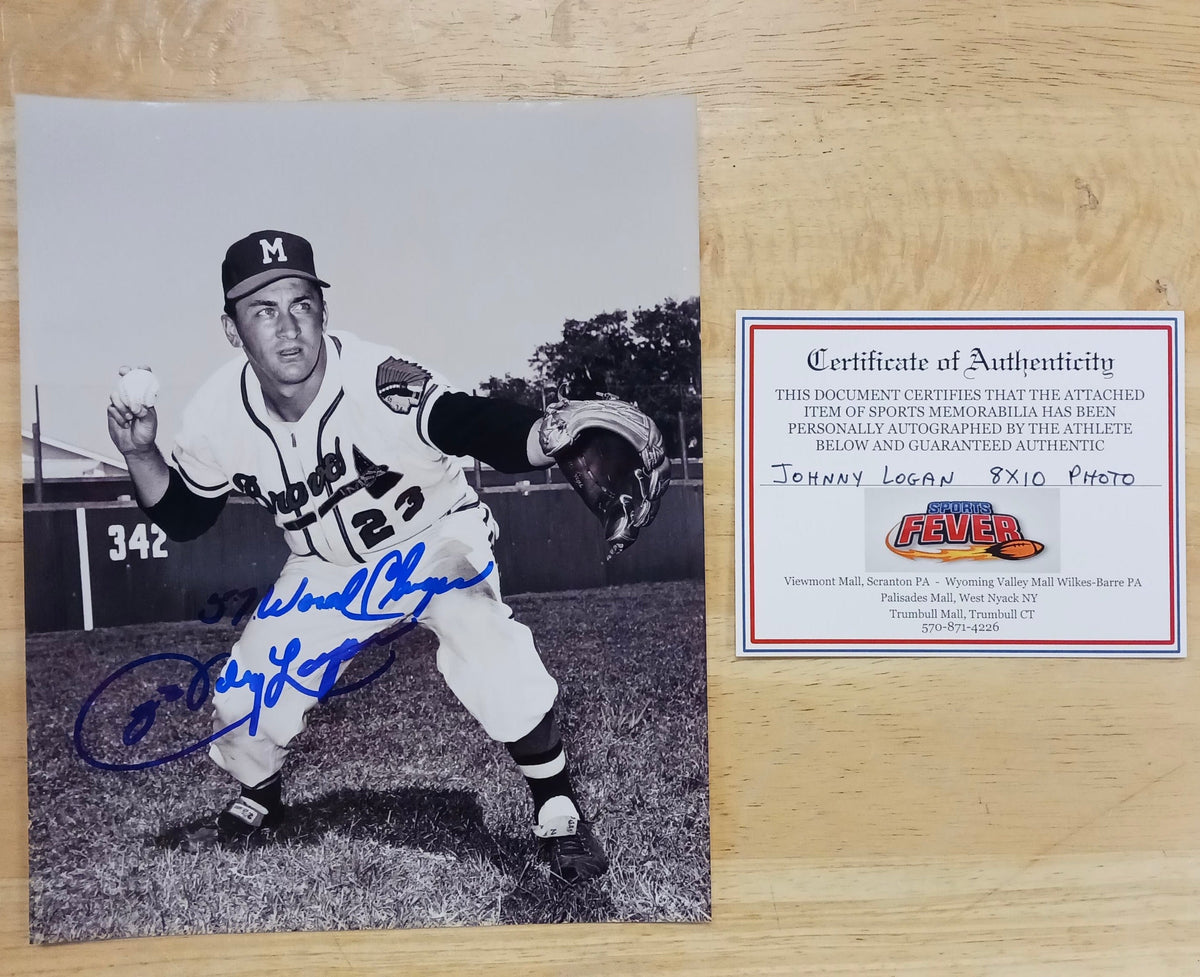 Johnny Logan Milwaukee / Boston Braves Autographed 8x10 product image 1