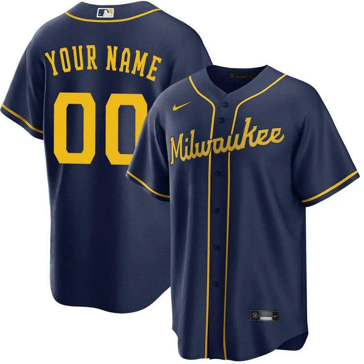 Any Name & Number Customized Milwaukee Brewers Official MLB product image 1