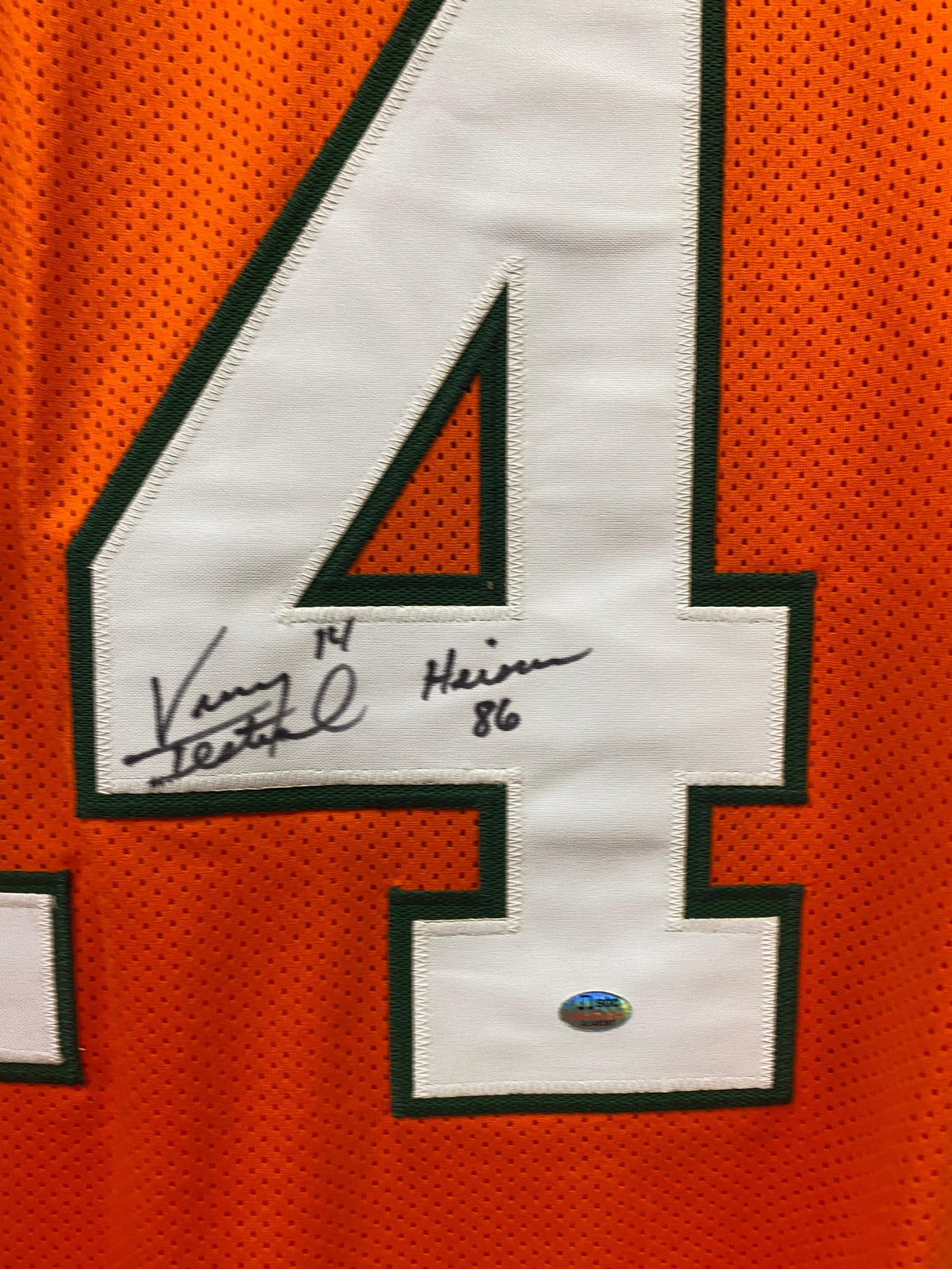 Vinny Testaverde Miami Hurricanes autographed stat jersey product image 2
