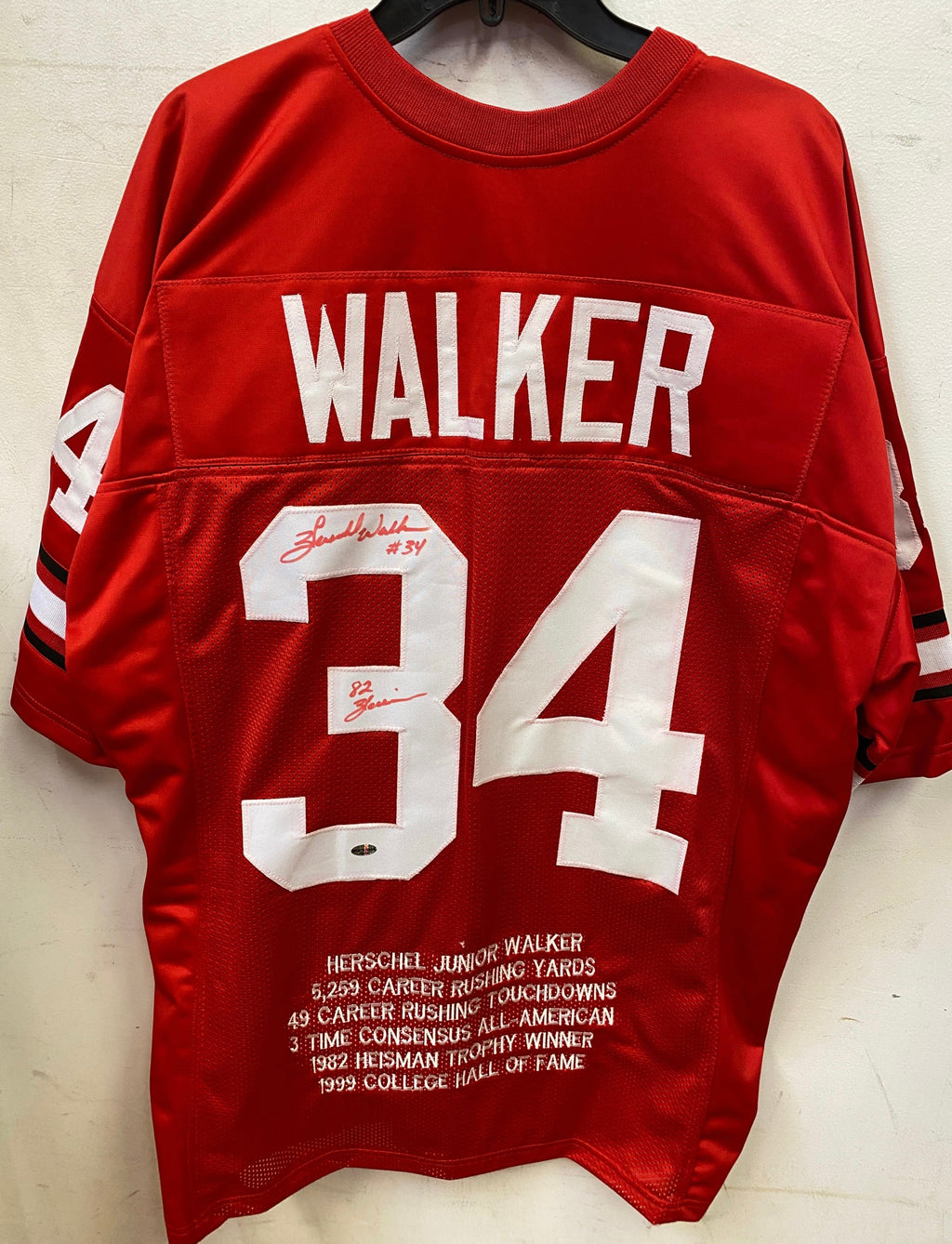 Herschel Walker Georgia Bulldogs autographed stat jersey product image 1