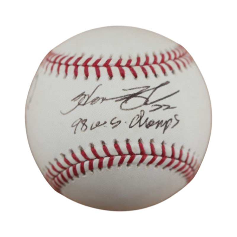 Homer Bush New York Yankees Autographed Inscribed OMLB Baseball JSA COA product image 1, provided for visual reference and