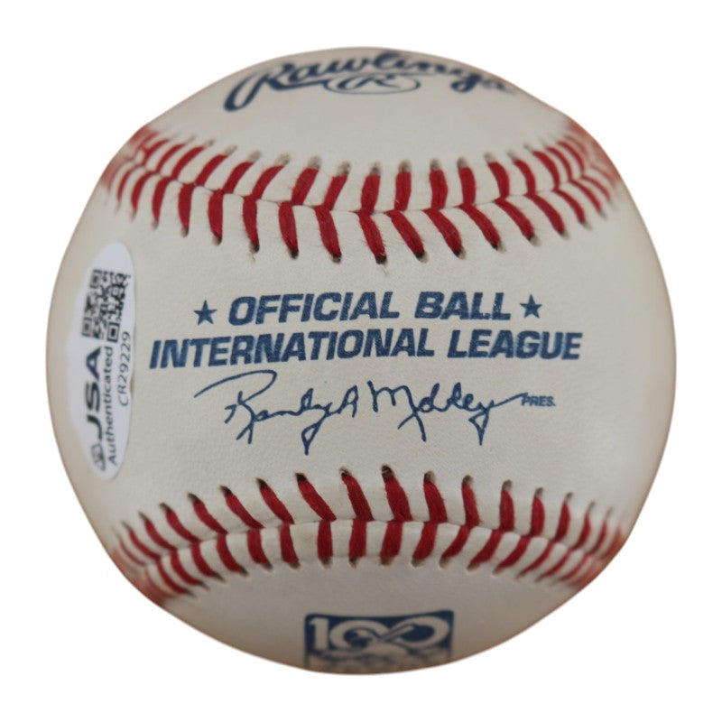 Homer Bush New York Yankees Autographed 100 years Logo OIL Baseball JSA COA product image 7, provided for visual reference