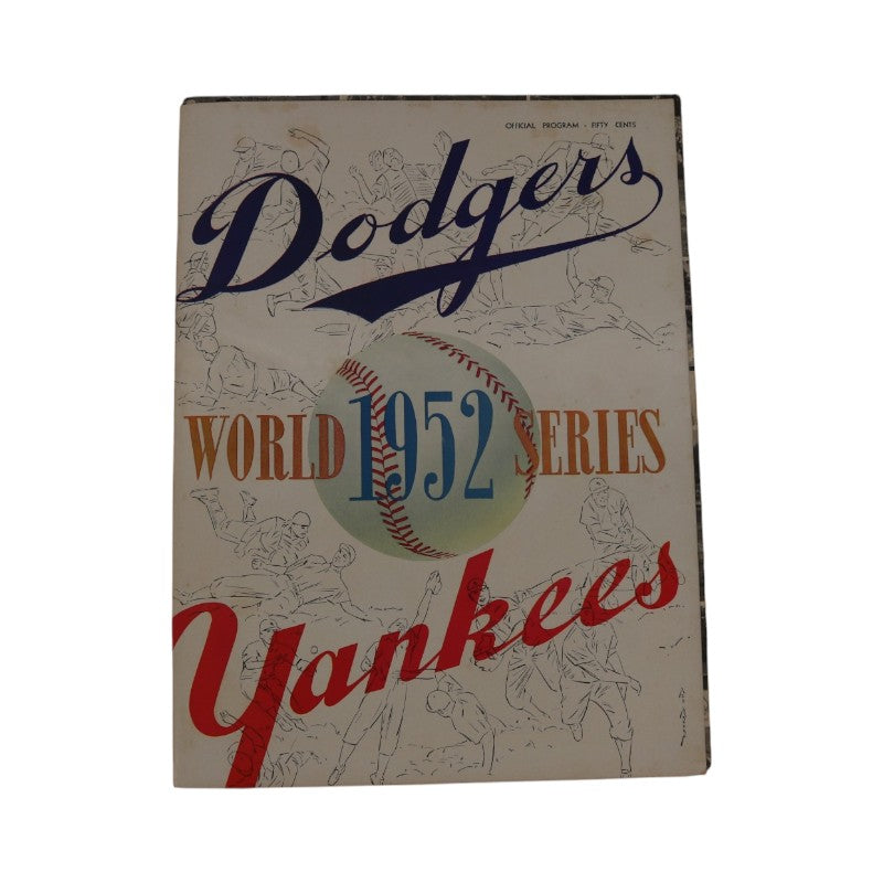 New York Yankees vs. Brooklyn Dodgers 1952 World Series 9x12 Program Scored product image 1, provided for visual reference