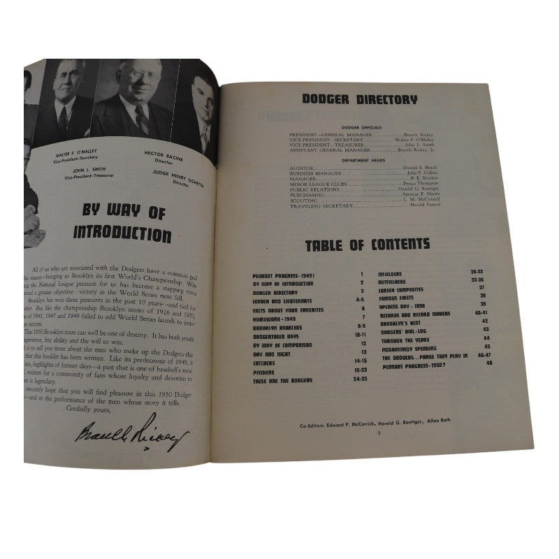 1950 Brooklyn Dodgers 9x11 Yearbook product image 3, provided for visual reference and product detail review