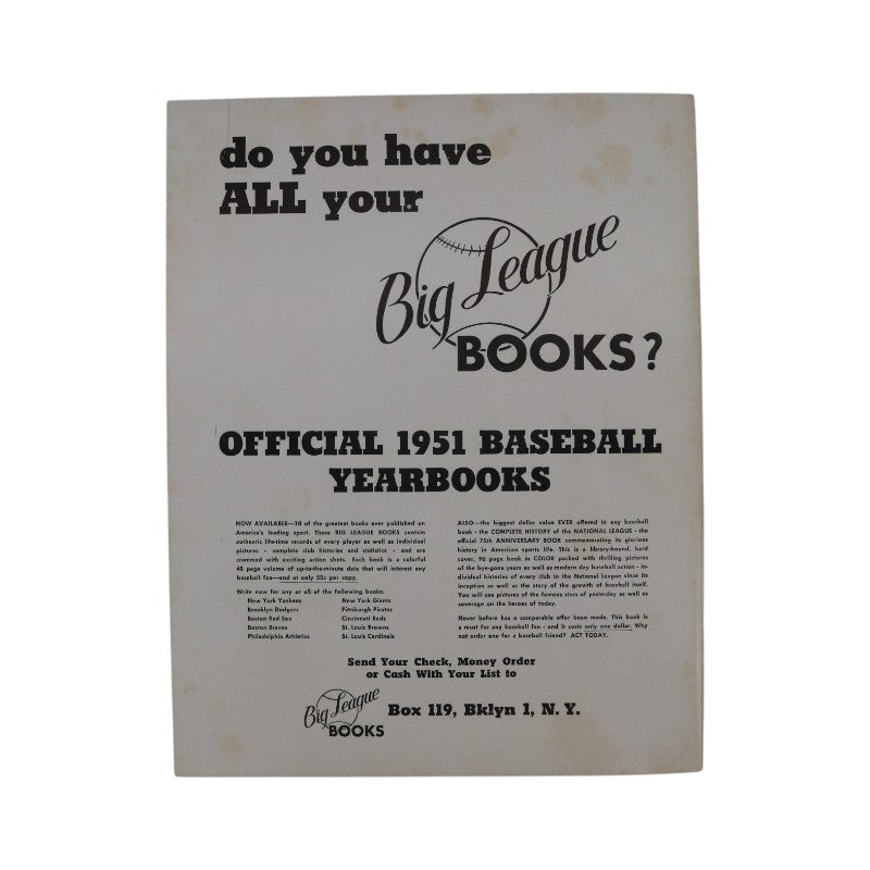 1951 Brooklyn Dodgers 9x11 Yearbook product image 5, provided for visual reference and product detail review