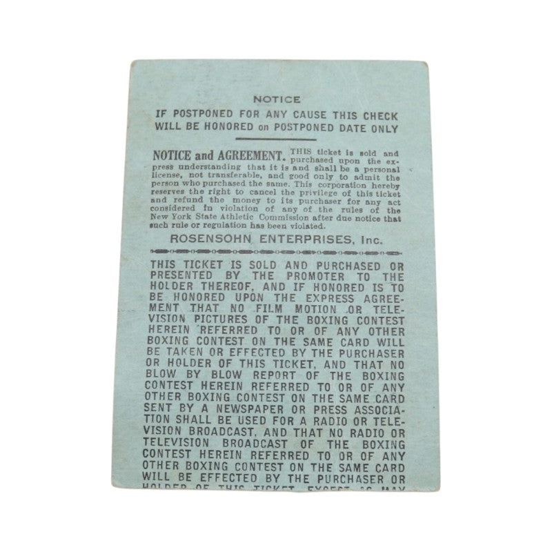 Floyd Patterson vs Ingemar Johansson June 25th 1959 Program and Ticket Stub Set product image 3, provided for visual