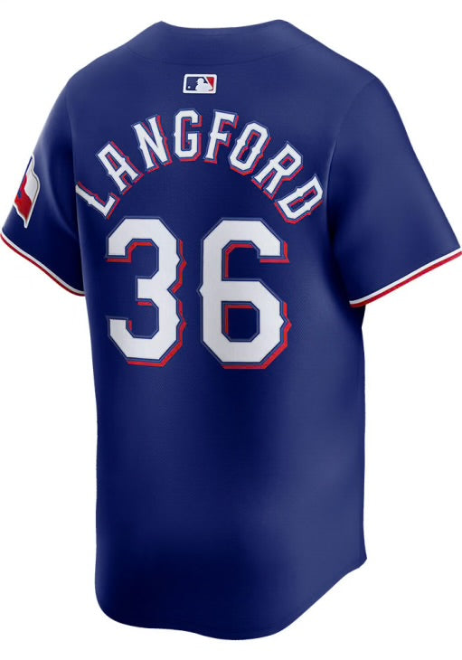 Wyatt Langford Texas Rangers official MLB Nike Jersey blue product image 2