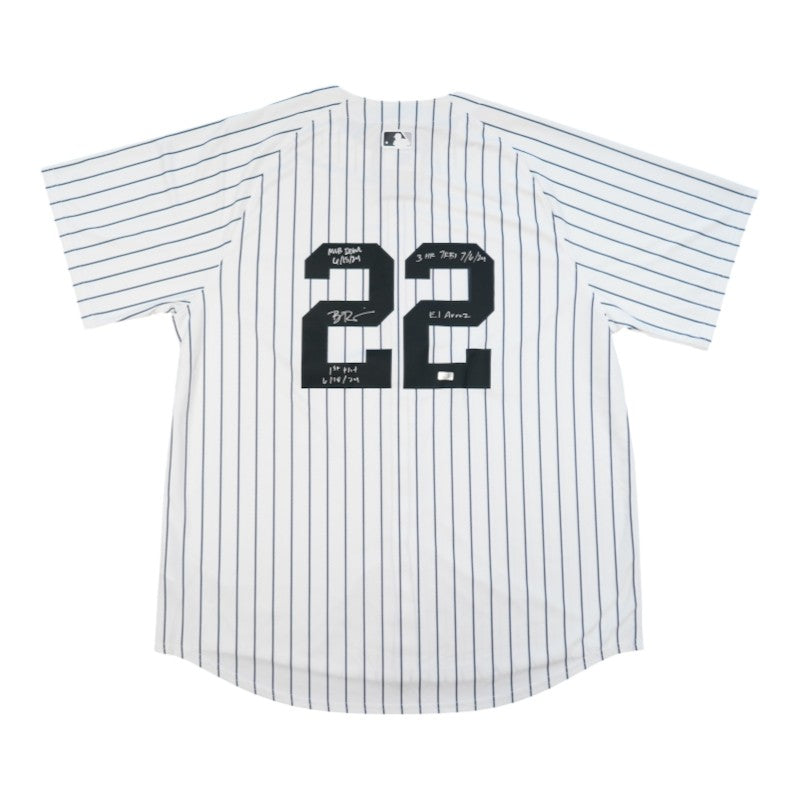 Ben Rice New York Yankees Autographed Multi Inscribed Nike Pinstripe Replica Jersey (CX Auth) product image 1, provided for
