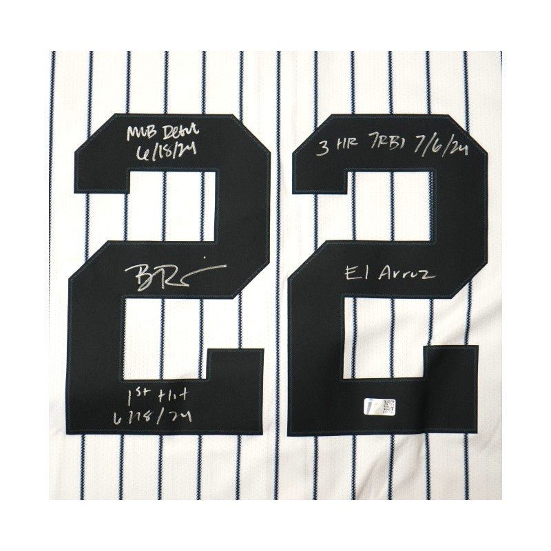 Ben Rice New York Yankees Autographed Multi Inscribed Nike Pinstripe Replica Jersey (CX Auth) product image 3, provided for