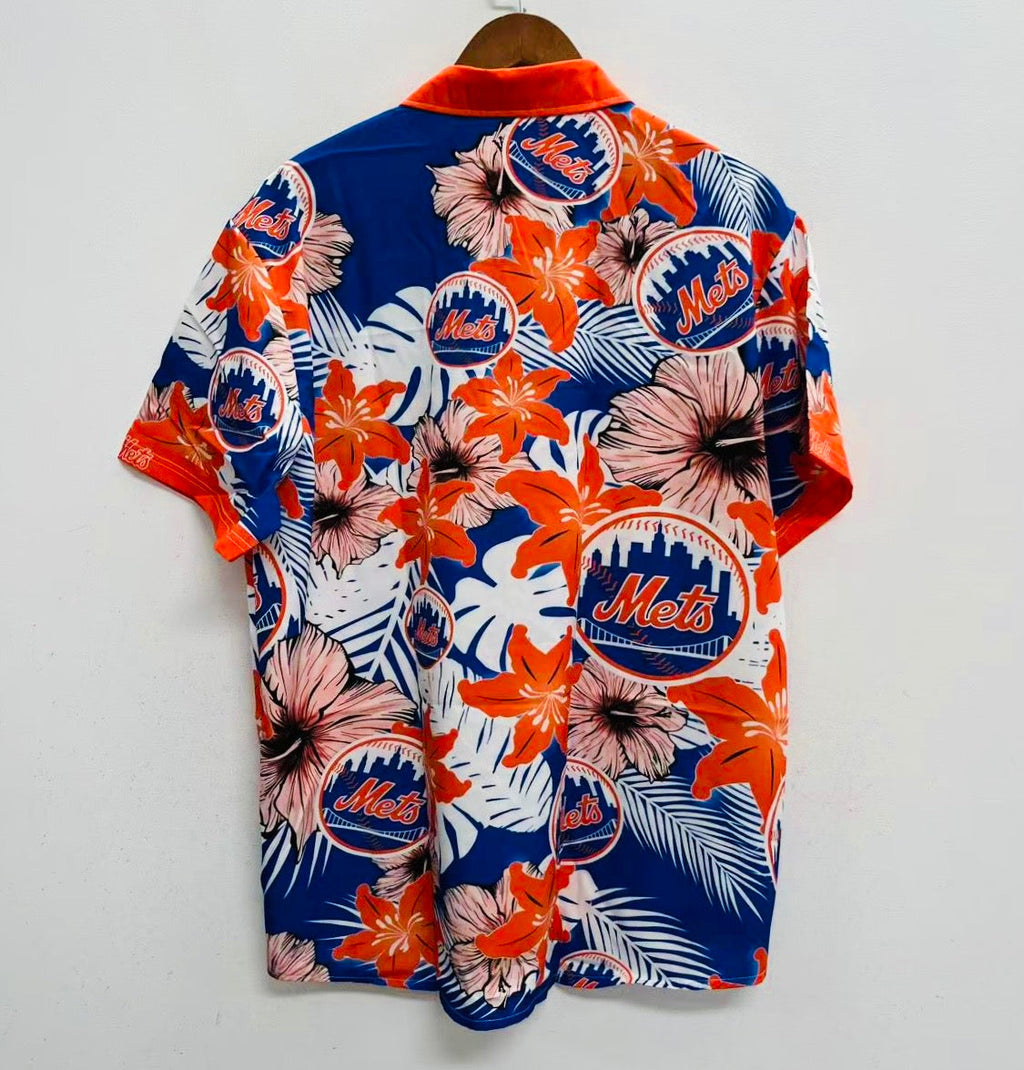 New York Mets Official MLB Floral Palm Hawaiian shirt product image 2