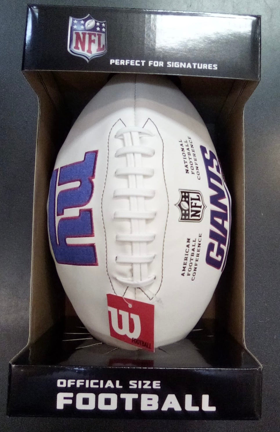 New York Giants Full Size logo Autograph Signature Football product image 1