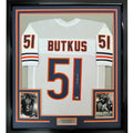 FRAMED Signed DICK BUTKUS 35x39 Chicago White Jersey JSA COA Auto product image 1, provided for visual reference and product