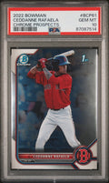 Graded 2022 Bowman Ceddanne Rafaela #BCP61 Chrome Prospects Card PSA 10 product image 1, provided for visual reference and