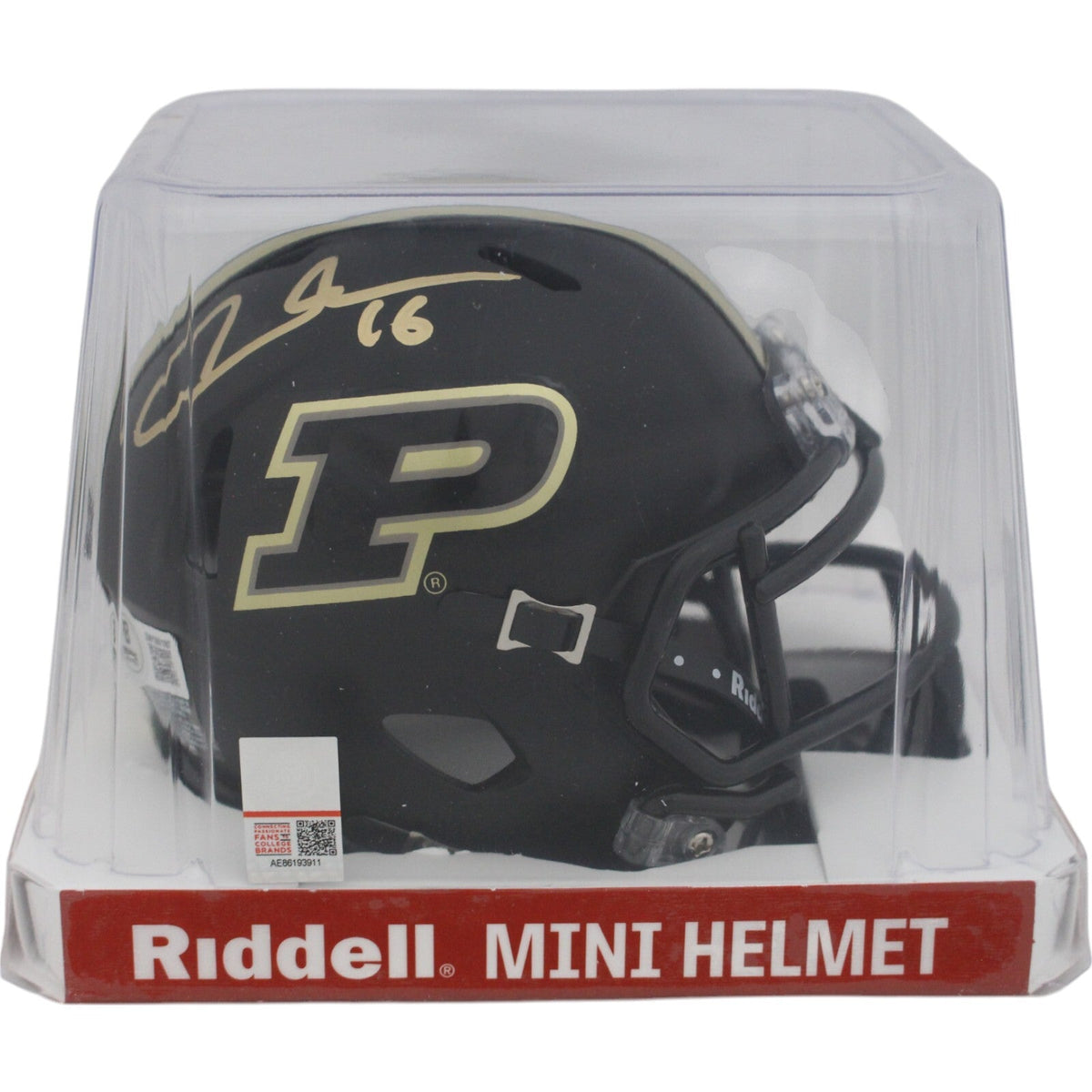 Aidan O'Connell Autographed Purdue Boilermakers Black Mini Helmet Beckett 48905 product image 5, provided for visual