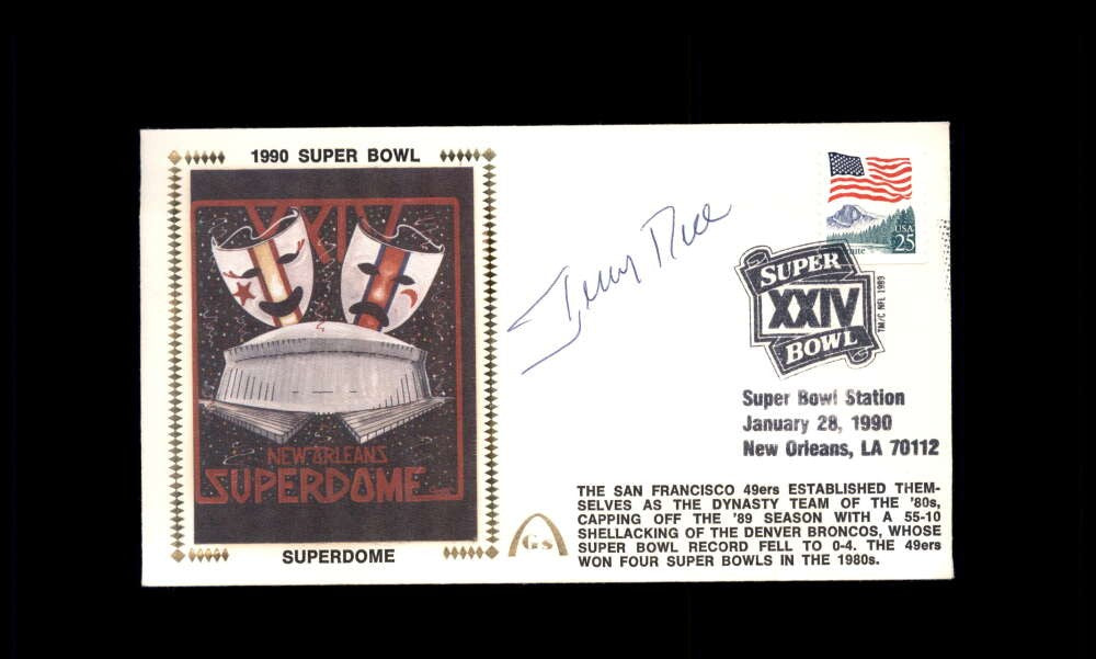 Jerry Rice PSA DNA Signed 1990 First Day Cover Cache FDC Super Bowl Autograph product image 1, provided for visual reference