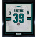 Framed Autographed/Signed Logan Couture 35x39 San Jose White Jersey JSA COA product image 1, provided for visual reference