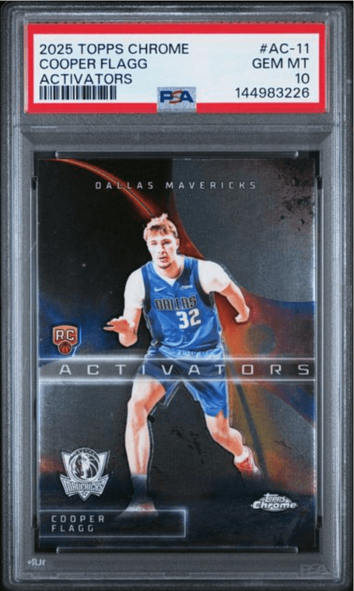 Graded 2025 Topps Chrome Cooper Flagg #AC11 Activators Rookie Card PSA 10 product image 1, provided for visual reference and
