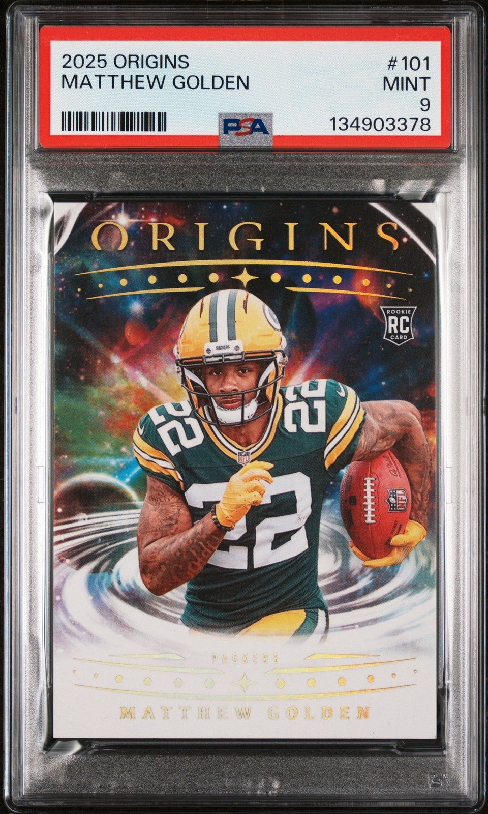 Graded 2025 Panini Origins Matthew Golden #101 Rookie RC Card PSA 9 product image 1, provided for visual reference and