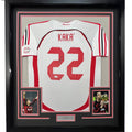 Framed Autographed/Signed Ricardo Kaka AC Milan 35x39 White Jersey BAS COA product image 1, provided for visual reference