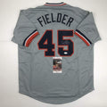 Autographed/Signed CECIL FIELDER Detroit Grey Baseball Jersey JSA COA Auto product image 1, provided for visual reference