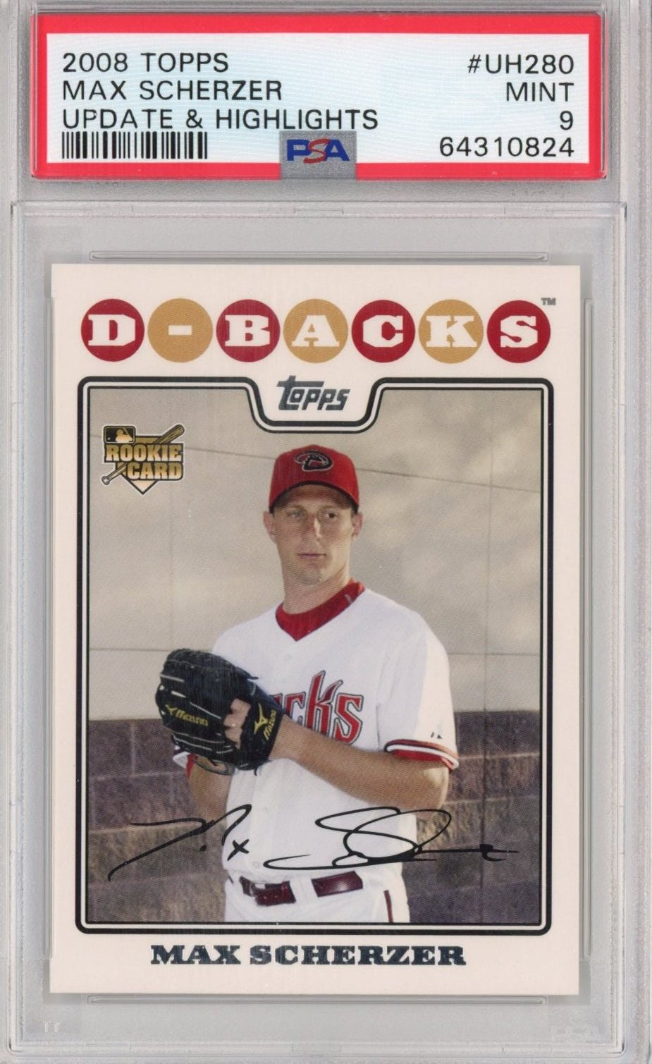 Graded 2008 Topps Update & Highlights Max Scherzer #UH280 Rookie Card PSA 9 product image 1, provided for visual reference