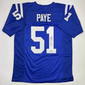 Autographed/Signed Kwity Paye Indianapolis Blue Jersey Beckett BAS COA product image 1, provided for visual reference and