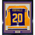 Framed Signed Luc Robitaille HOF 09 35x39 LA Purple Jersey JSA COA product image 1, provided for visual reference and