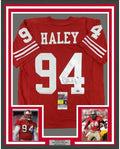 Framed Signed Charles Haley 35x39 San Francisco Red Jersey JSA COA product image 1, provided for visual reference and