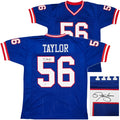 New York Giants Lawrence Taylor Signed Blue Jersey Beckett BAS product image 1, provided for visual reference and product
