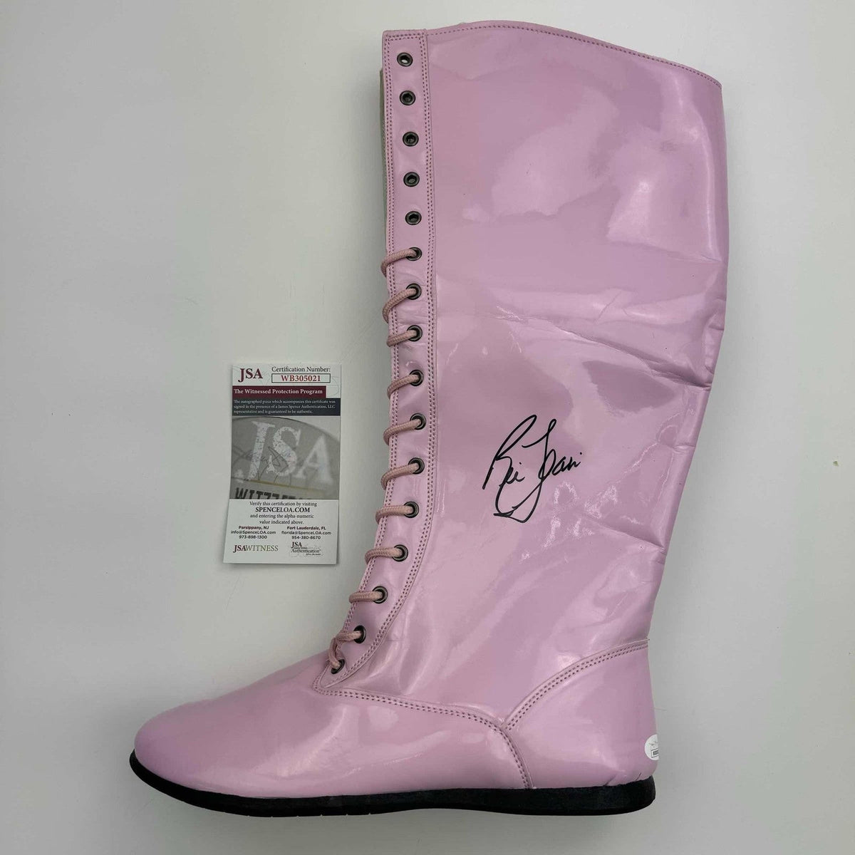Autographed/Signed Ric Flair Pink WWE WWF Wrestling Boot/Shoe JSA COA Auto product image 1, provided for visual reference