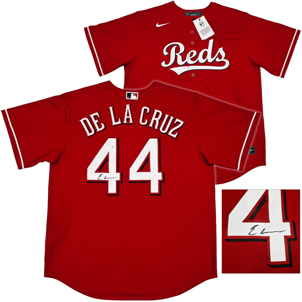 Cincinnati Reds Elly De La Cruz Signed Red Nike Jersey Size XL Beckett BAS product image 1, provided for visual reference