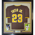 Framed Signed Fernando Tatis Jr. 35x39 Slam SD Brown Jersey JSA COA product image 1, provided for visual reference and