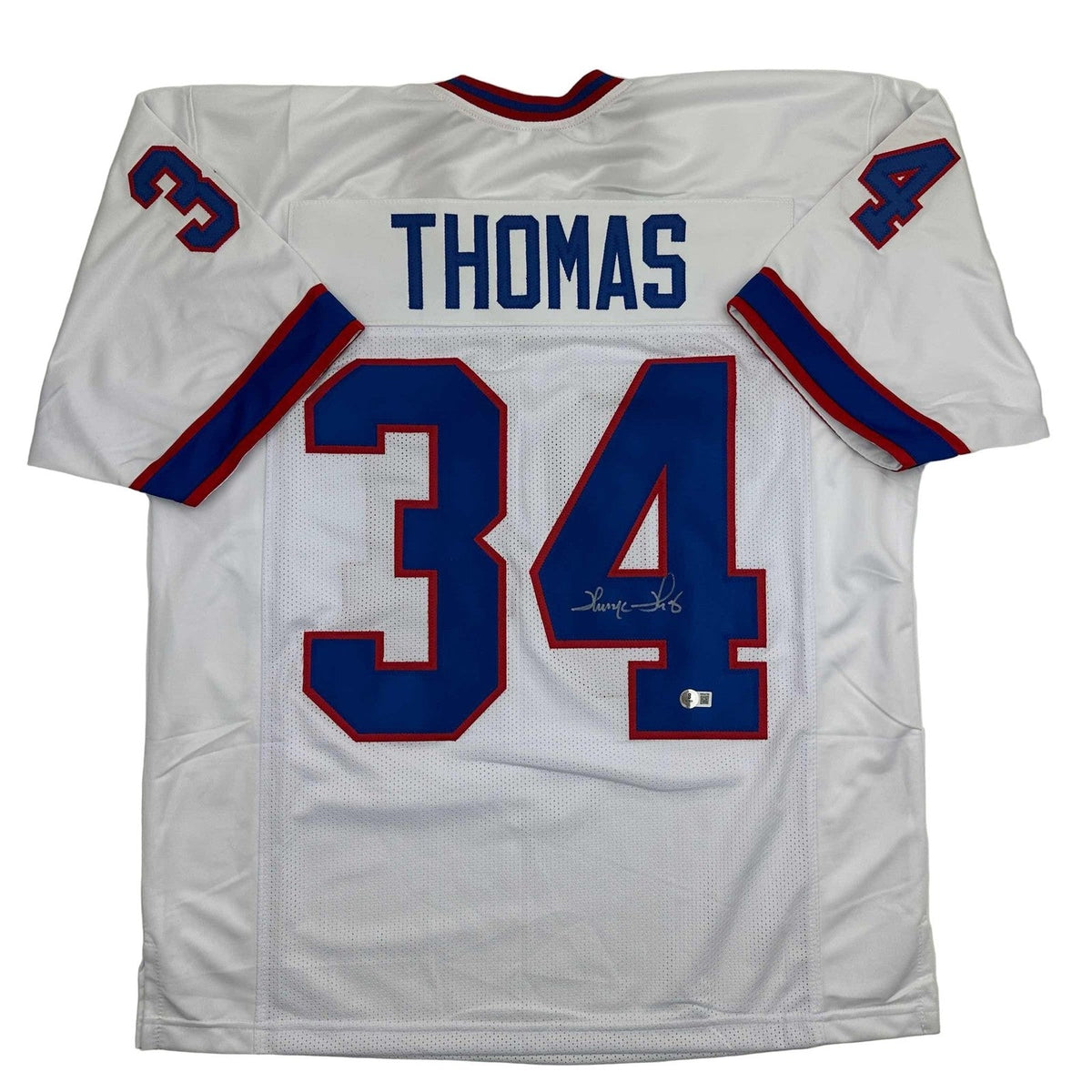Autographed/Signed THURMAN THOMAS Buffalo White Jersey JSA COA Auto product image 1, provided for visual reference and