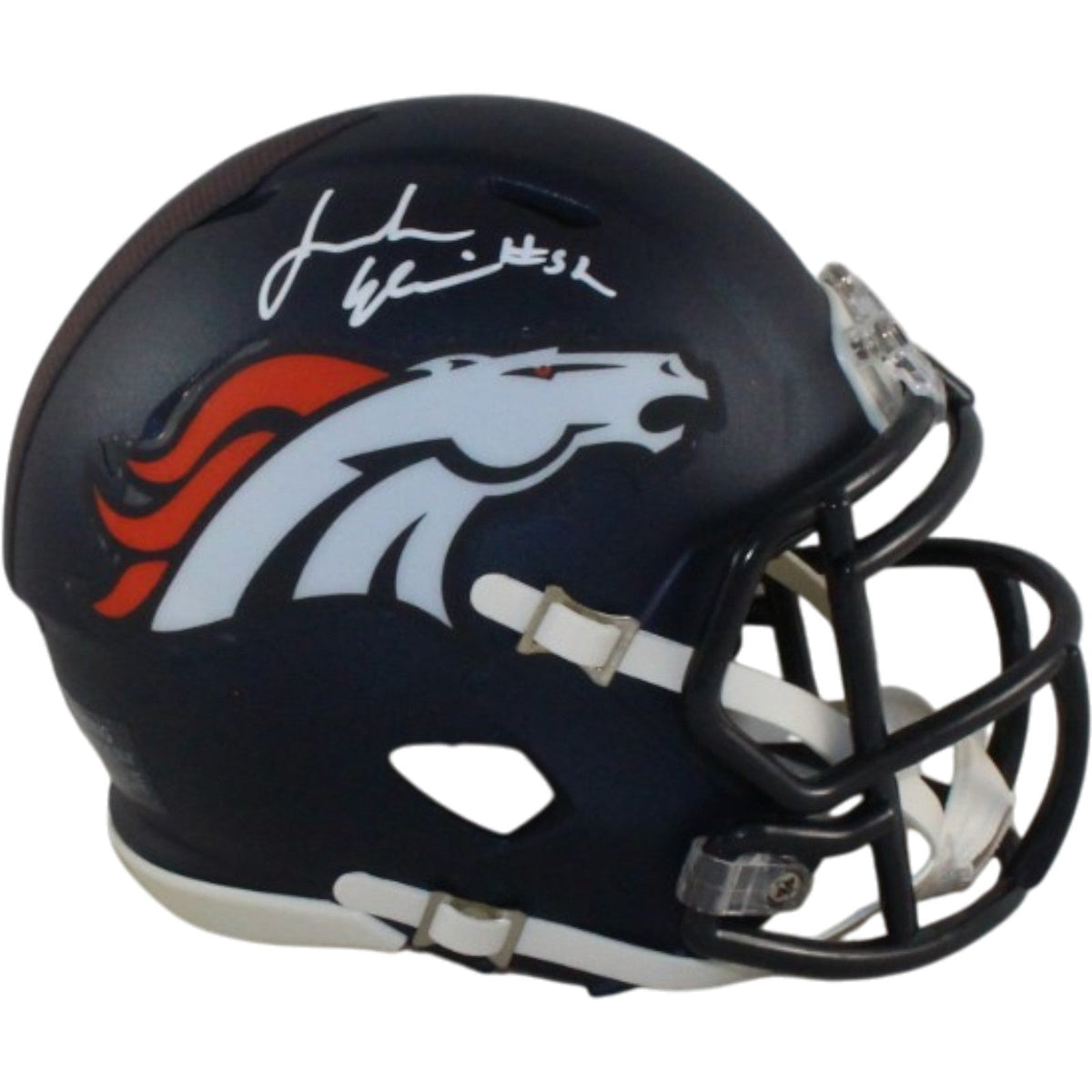Jonah Elliss Autographed/Signed Denver Broncos Mini Helmet Beckett Witness 58256 product image 1, provided for visual
