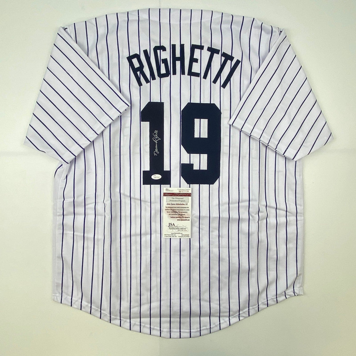 Autographed/Signed Dave Righetti New York Pinstripe Jersey JSA COA Auto product image 1, provided for visual reference and