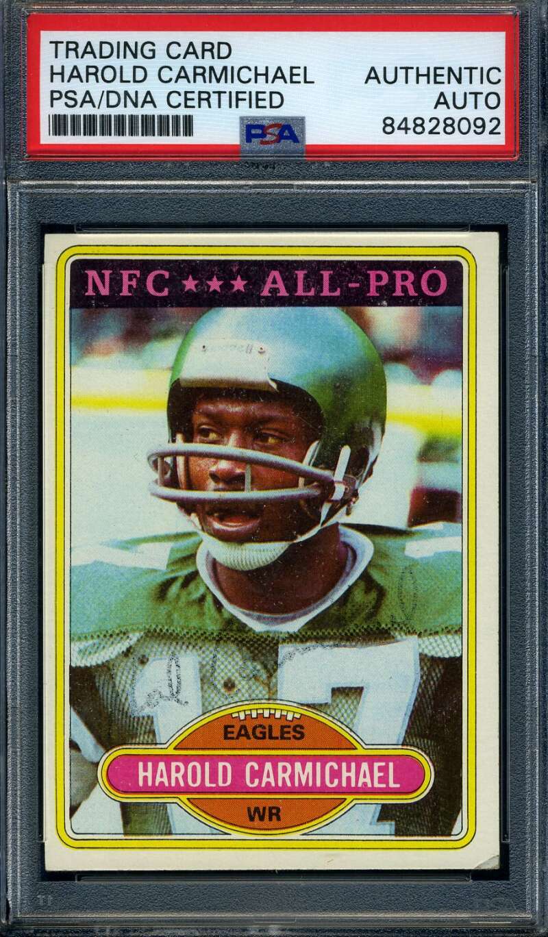 Harold Carmichael PSA DNA Signed 1980 Topps Autograph product image 1, provided for visual reference and product detail