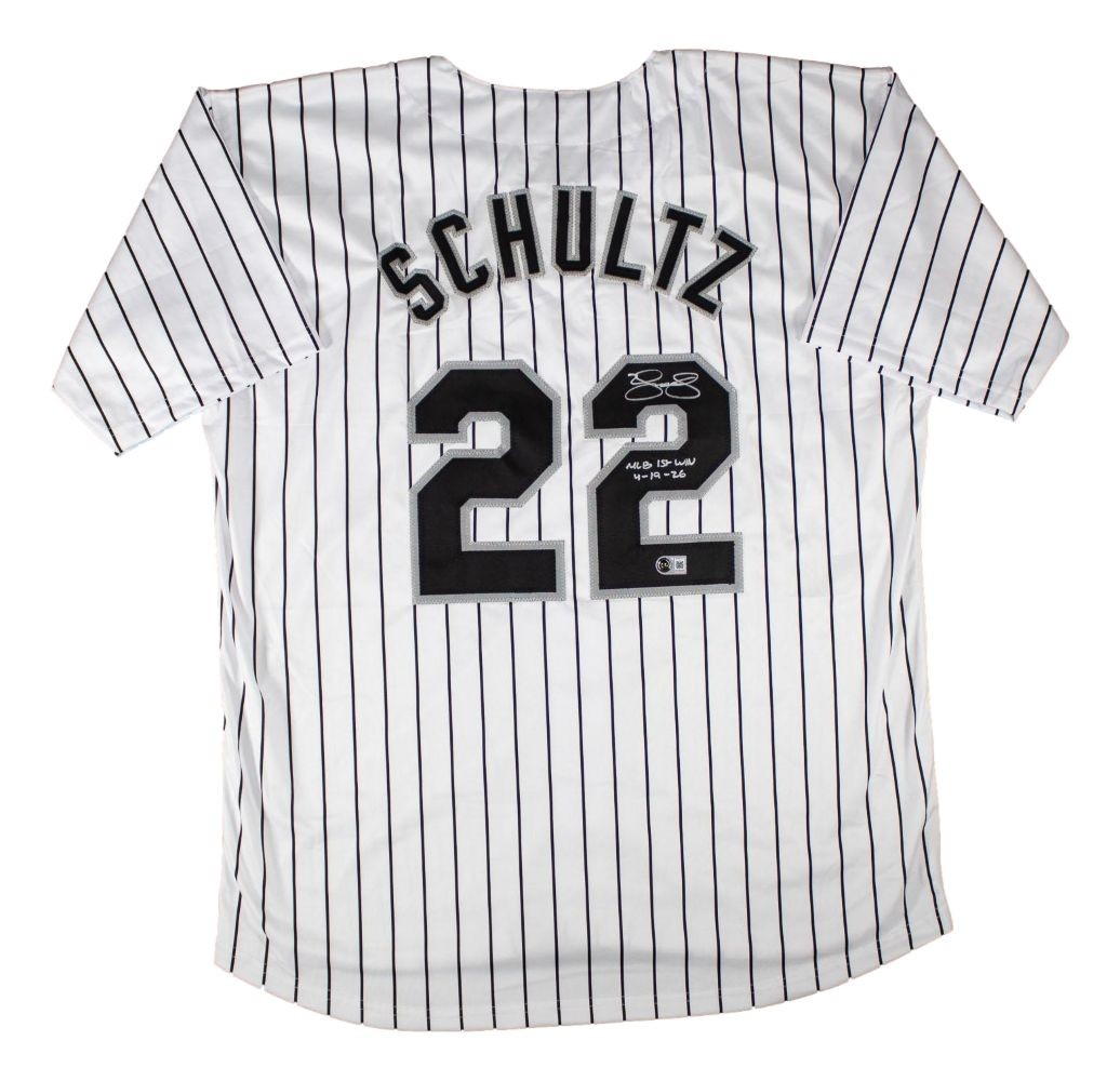 Noah Schultz Chicago Signed White Baseball Jersey MLB Debut 4-14-26 BAS product image 1, provided for visual reference and