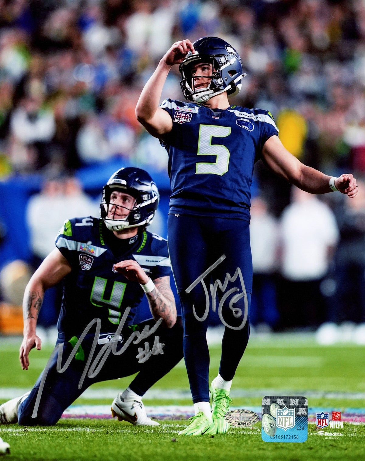 Jason Myers Michael Dickson Signed Seahawks 8x10 Photo MCS COA product image 1, provided for visual reference and product