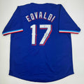 Autographed/Signed Nathan Eovaldi Texas Blue Jersey Beckett BAS COA product image 1, provided for visual reference and