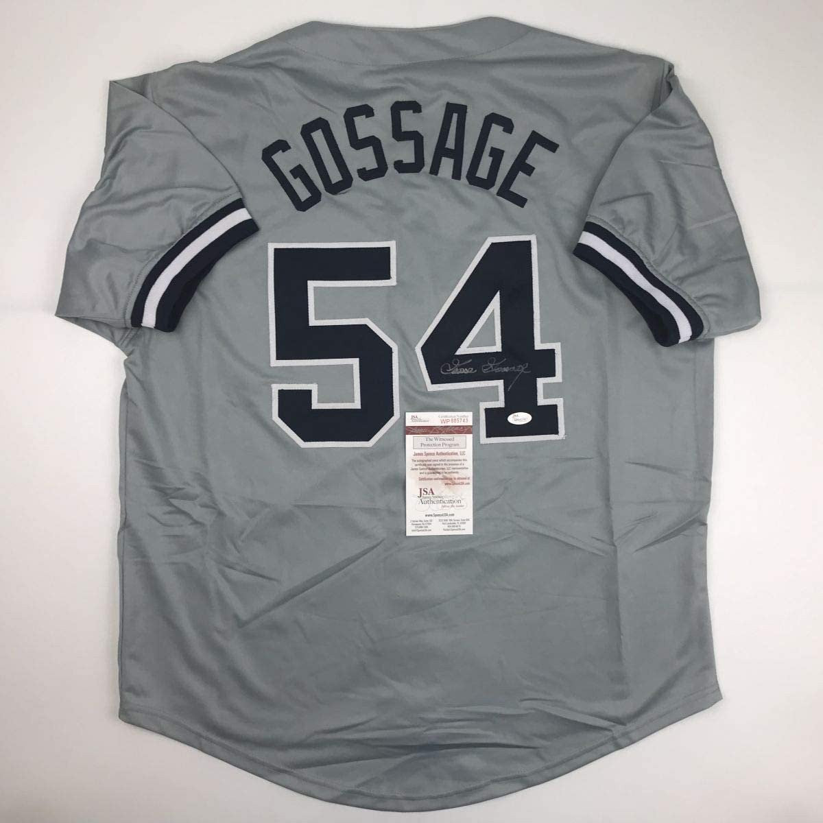 Autographed/Signed GOOSE GOSSAGE New York Grey Baseball Jersey JSA COA Auto product image 1, provided for visual reference