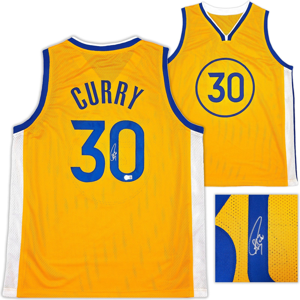 Golden State Warriors Stephen Curry Signed Yellow Jersey Beckett BAS product image 1, provided for visual reference and