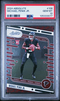 Graded 2024 Panini Absolute Michael Penix Jr #108 Rookie RC Card PSA 10 product image 1, provided for visual reference and