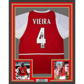 Framed Autographed/Signed Patrick Vieira 35x39 Arsenal Red Jersey BAS COA product image 1, provided for visual reference and