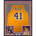 Framed Autographed/Signed Glen Rice 35x39 LA Yellow Jersey Beckett BAS COA product image 1, provided for visual reference