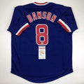 Autographed/Signed ANDRE DAWSON Chicago Blue Baseball Jersey JSA COA Auto product image 1, provided for visual reference and